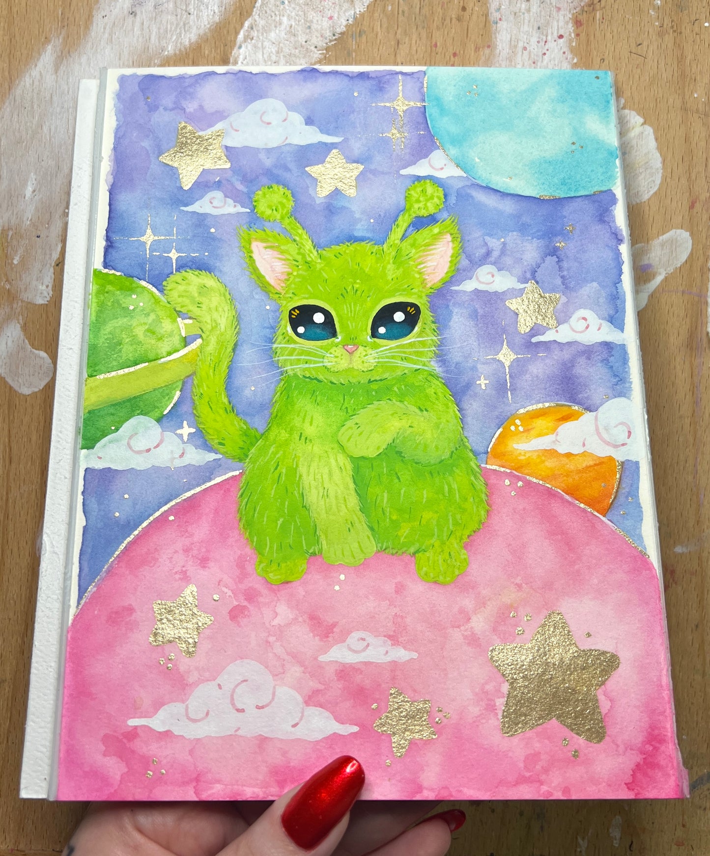 Alien Kitty Painting