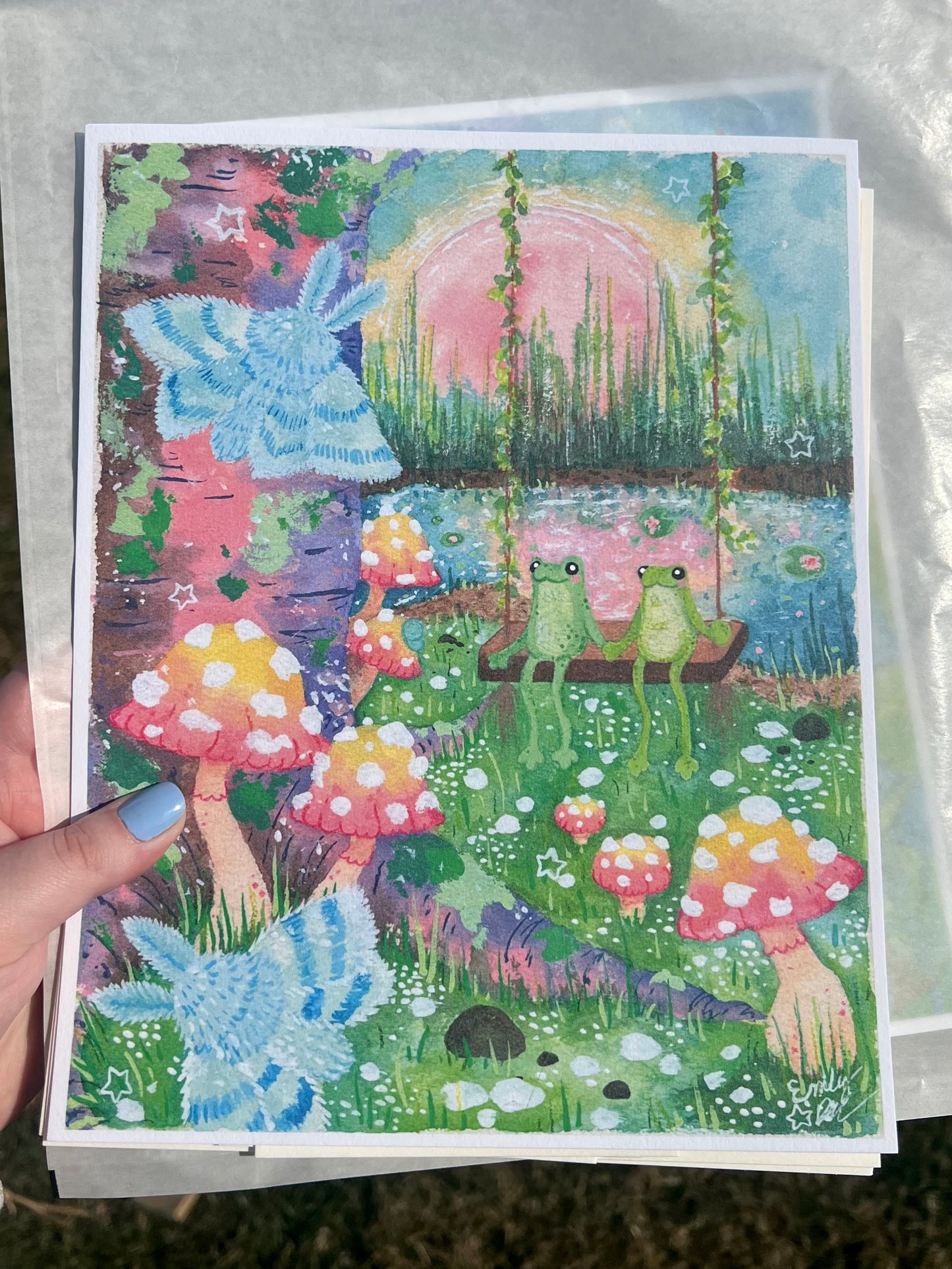 Froggies in Love Cotton Print