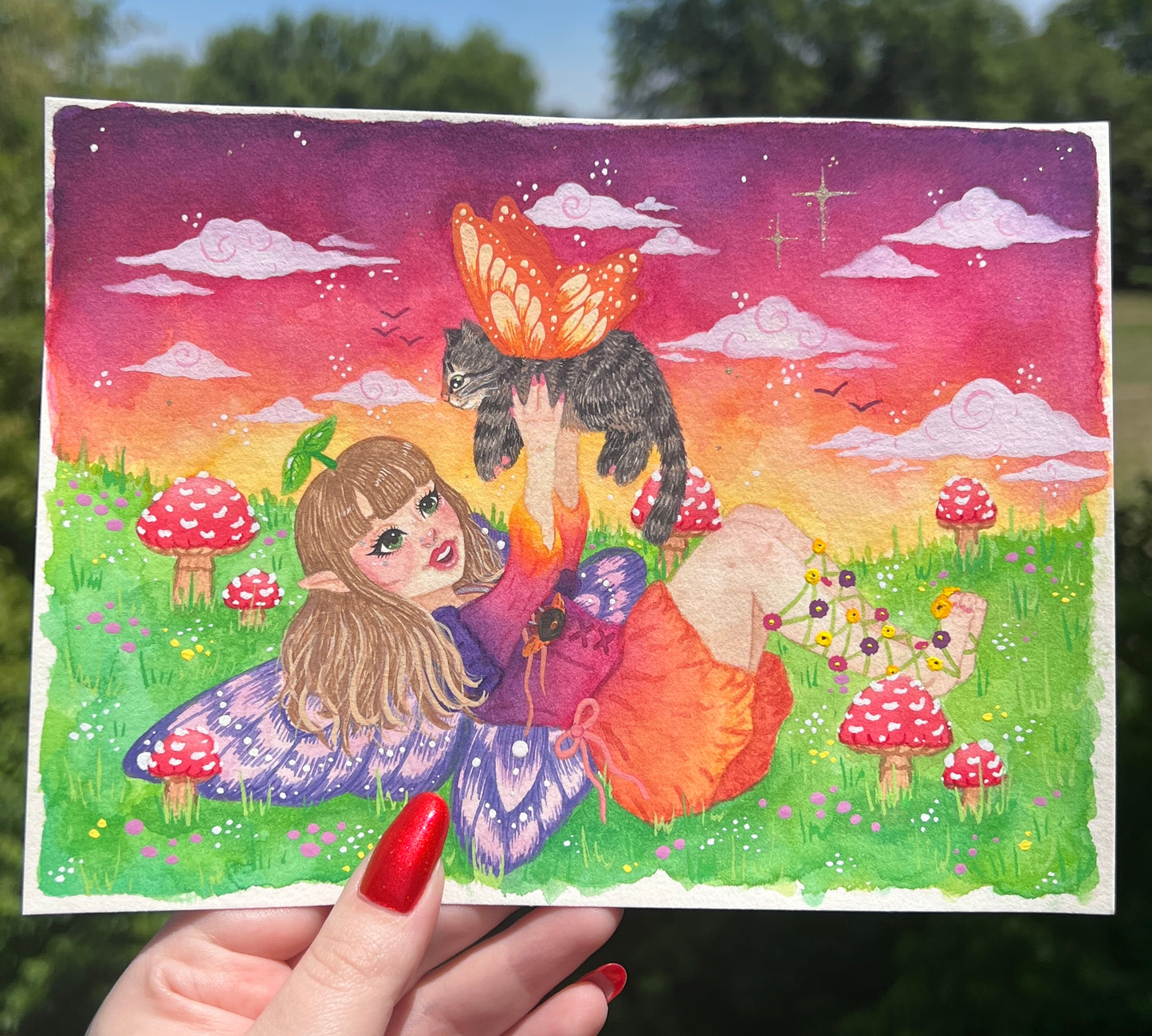 Full-Body Detailed Watercolor Pet Illustration