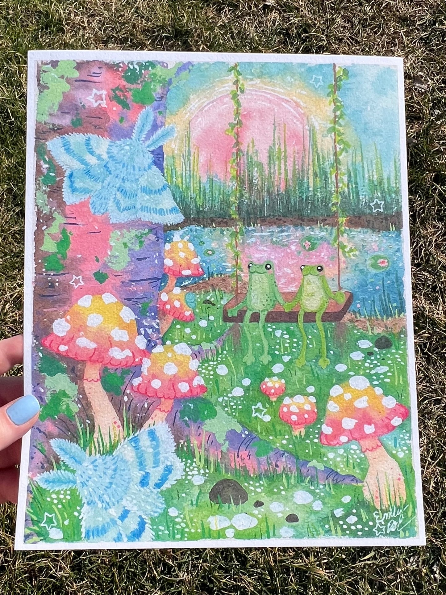 Froggies in Love Cotton Print