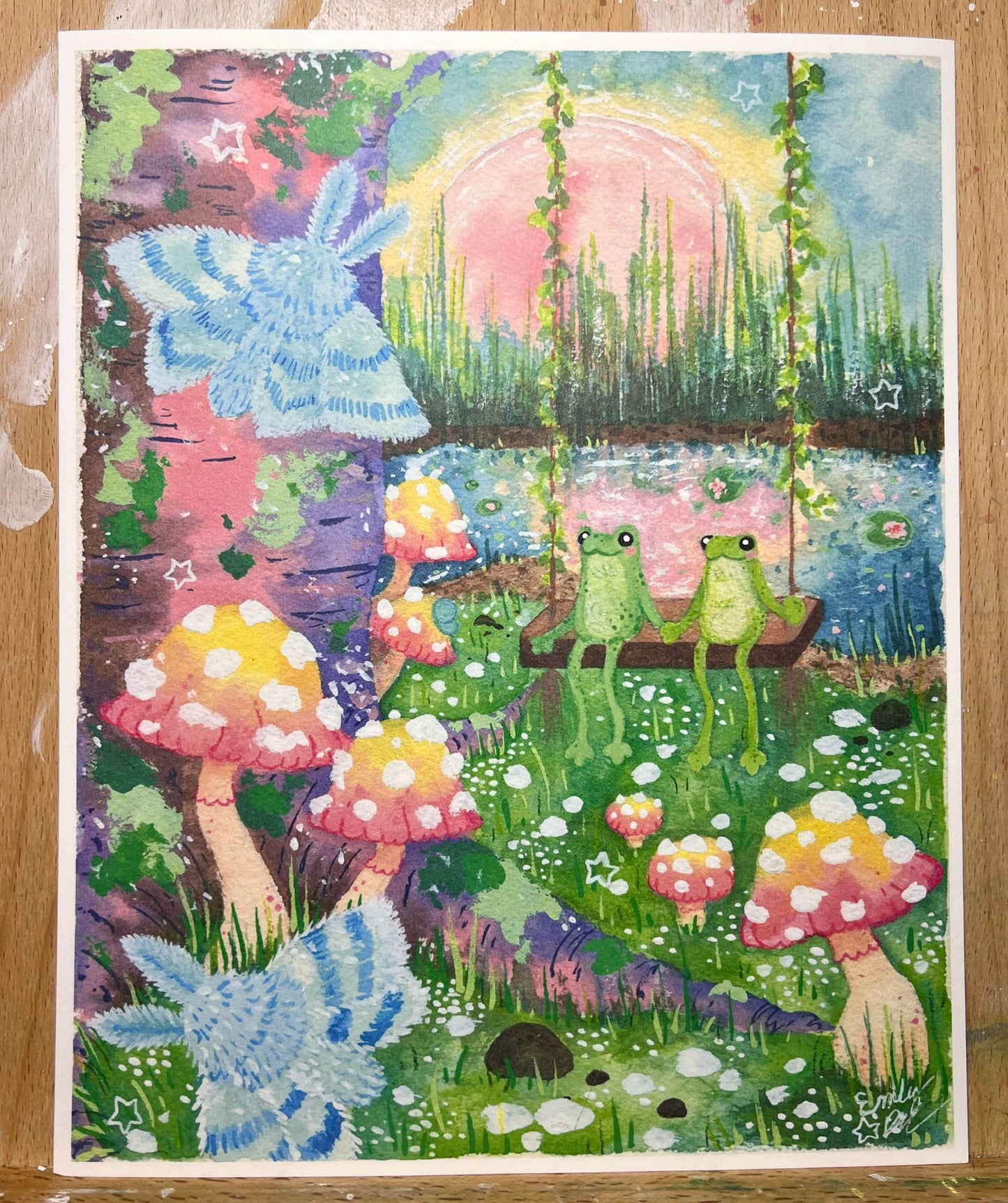 Froggies in Love Cotton Print
