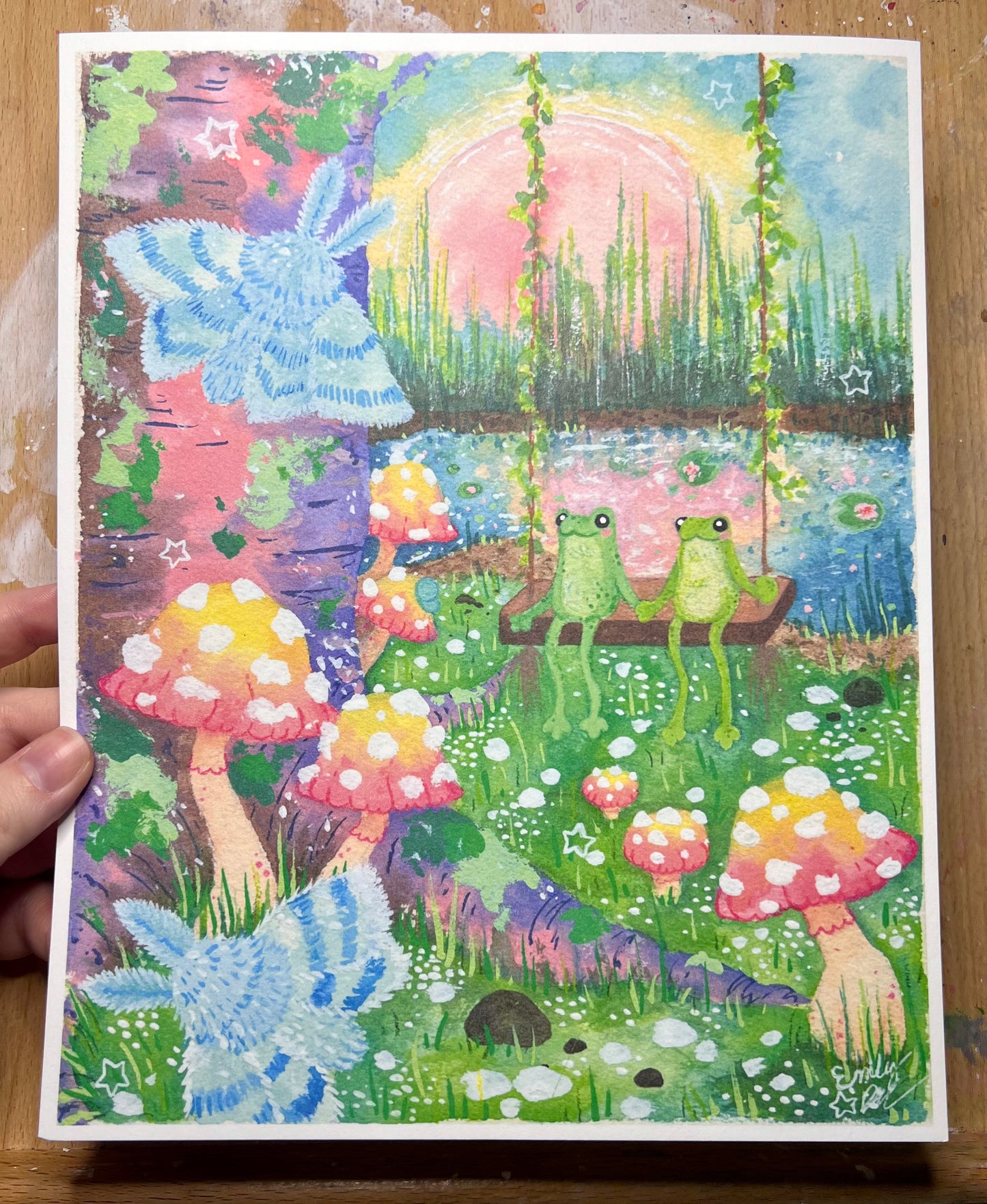 Froggies in Love Cotton Print