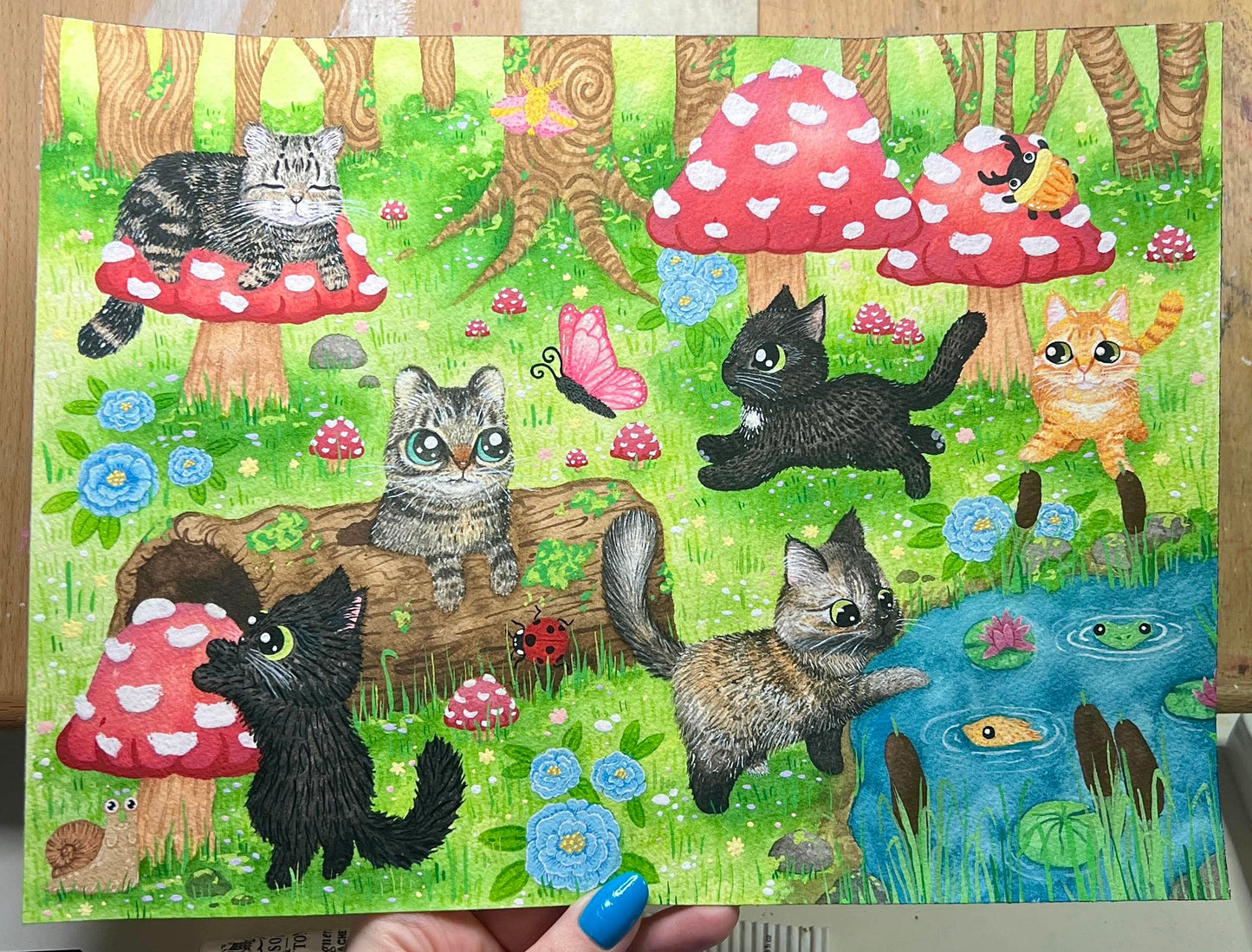 Full-Body Detailed Watercolor Pet Illustration