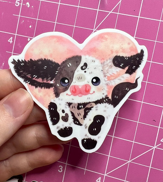 Pretty Cow Heart Sticker