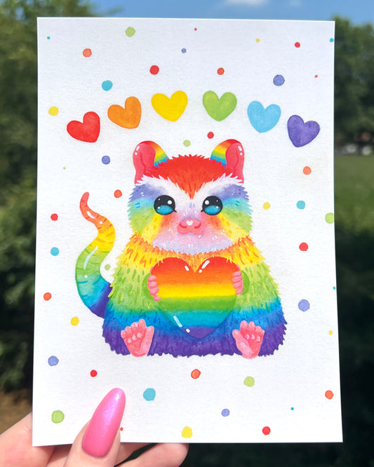 Rainbow Possum Print