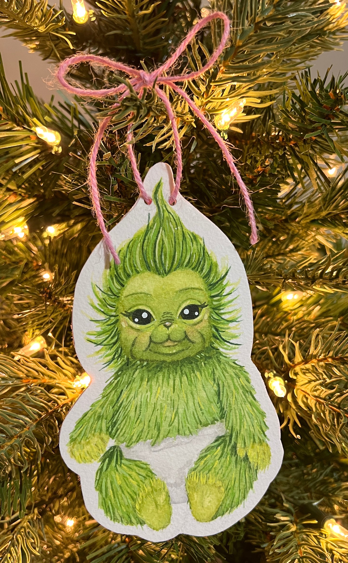 Baby G Handpainted Paper Cutout Christmas Ornament