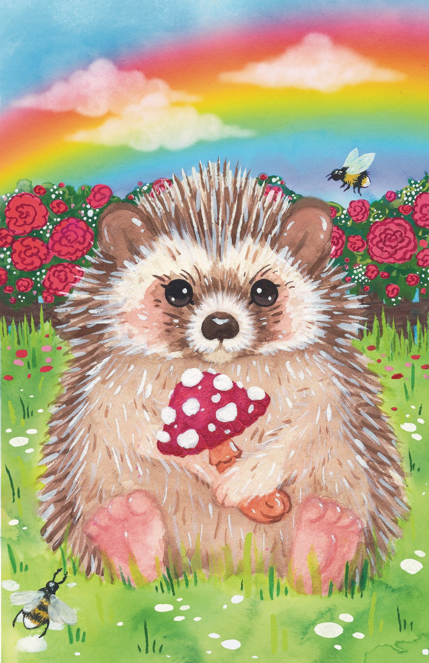 Hedgie & Roses Cotton Print