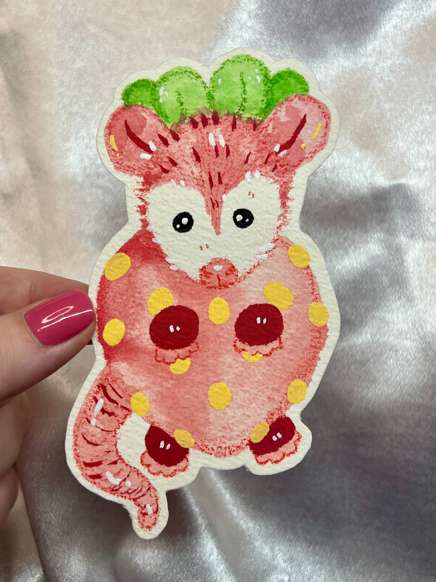 Baby Strawberry Possum Painting Cutout 4