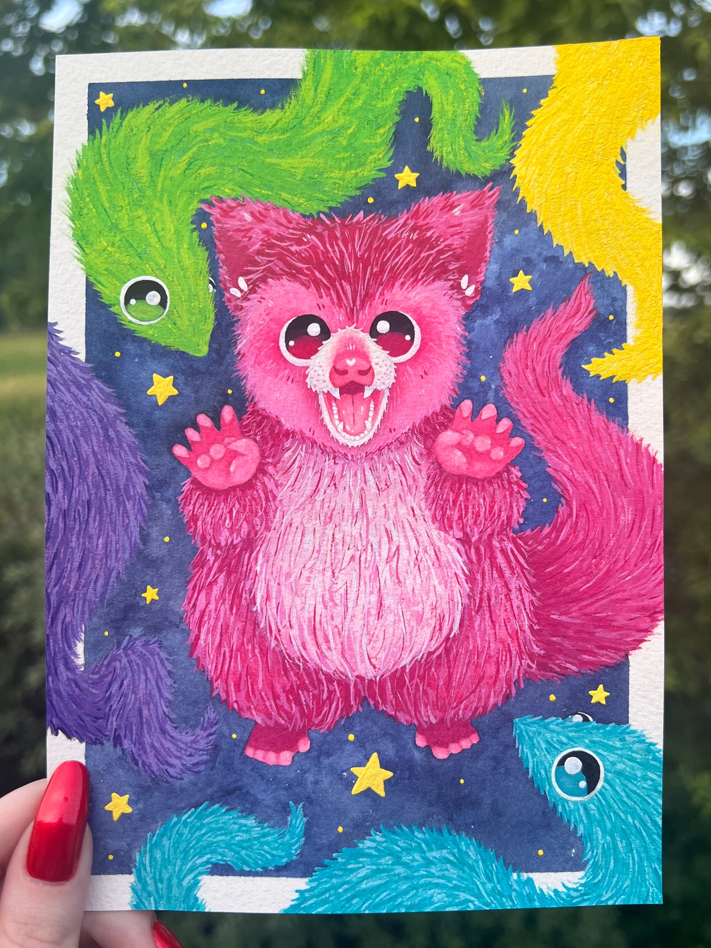 String Worm Possum Painting
