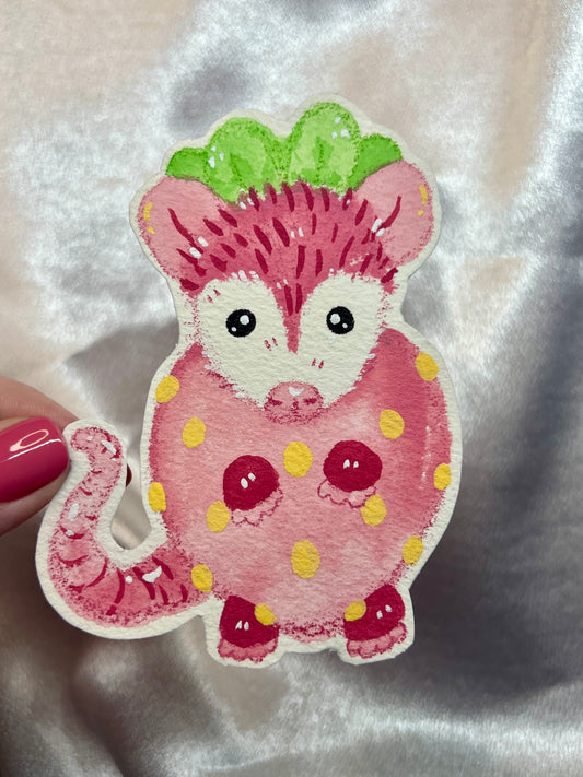 Baby Strawberry Possum Painting Cutout 3