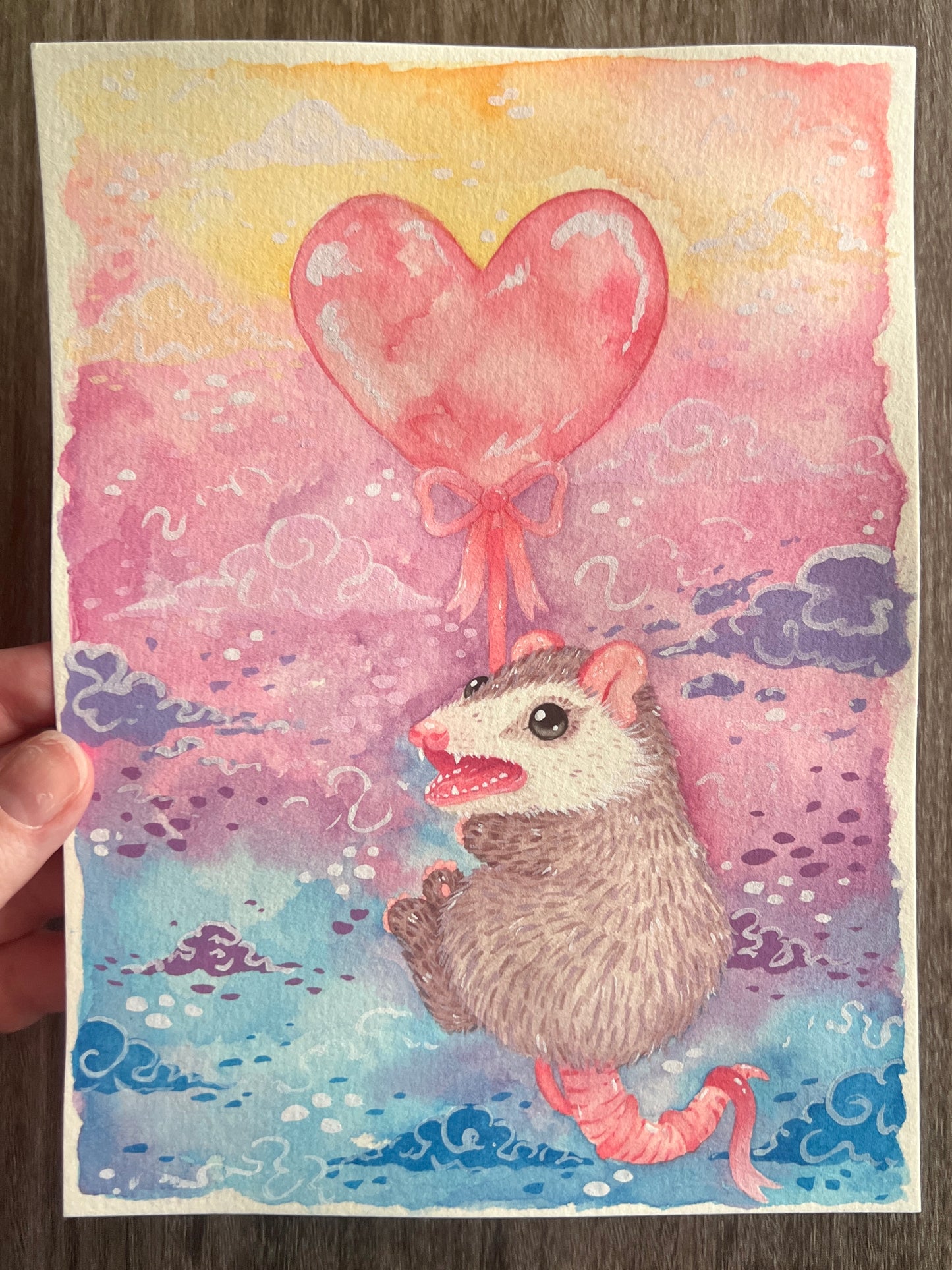 Valentine’s Balloon Possum Painting