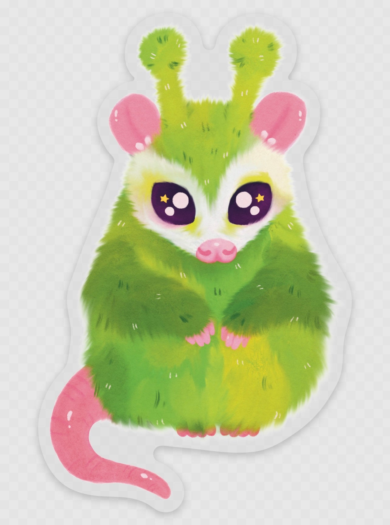 Alien Possum Clear Sticker