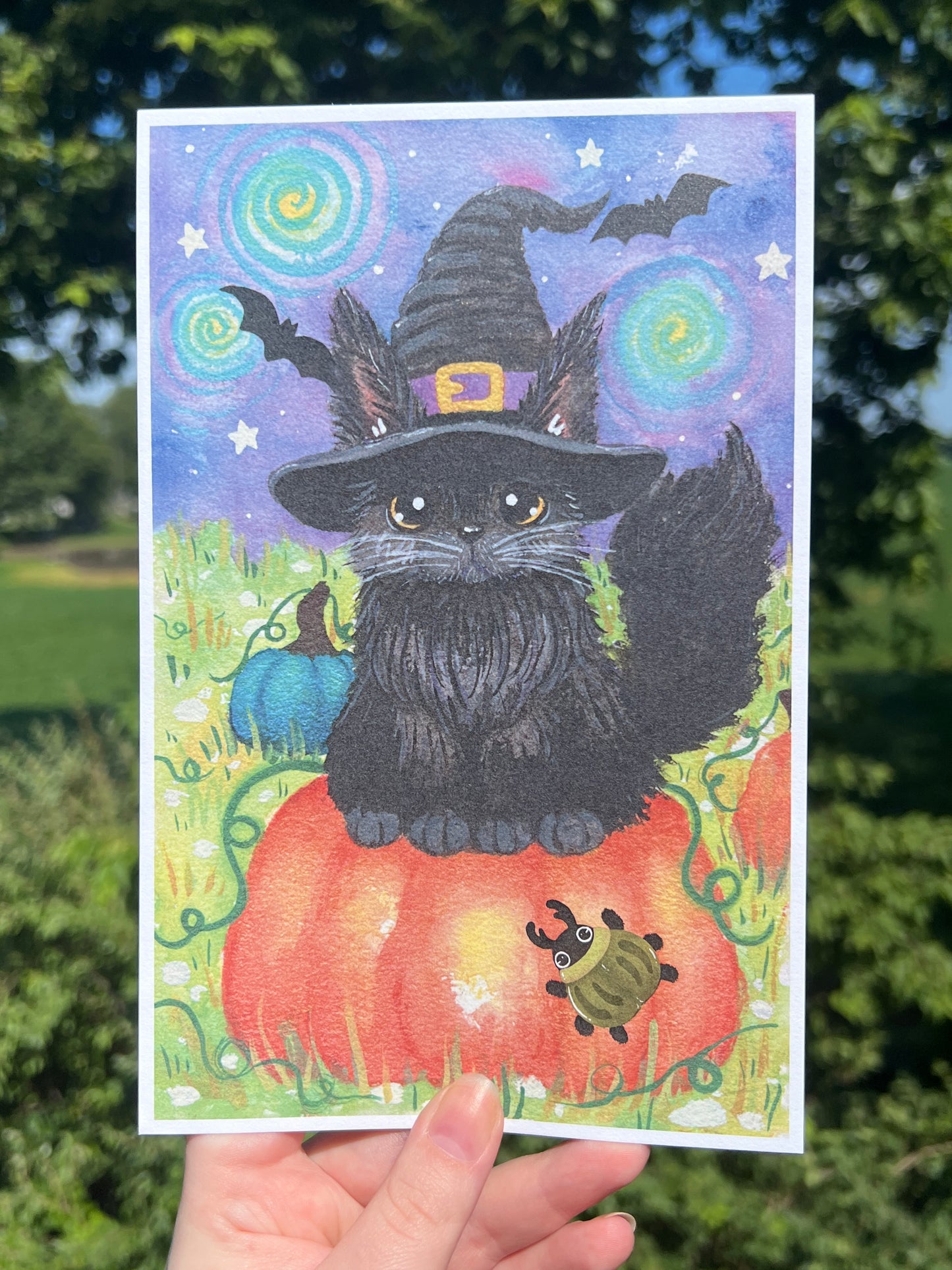 Witchy Kitty Cotton Print