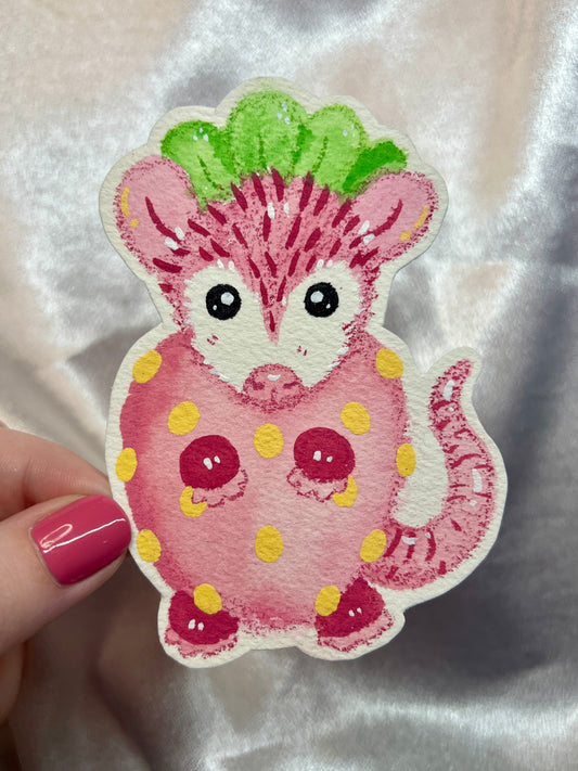 Baby Strawberry Possum Painting Cutout