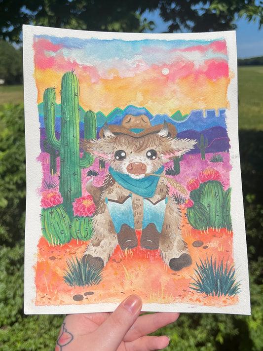 Cowboy Moo Painting