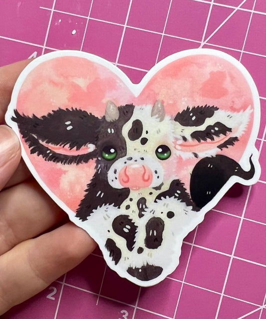 Sweet Cow Heart Sticker