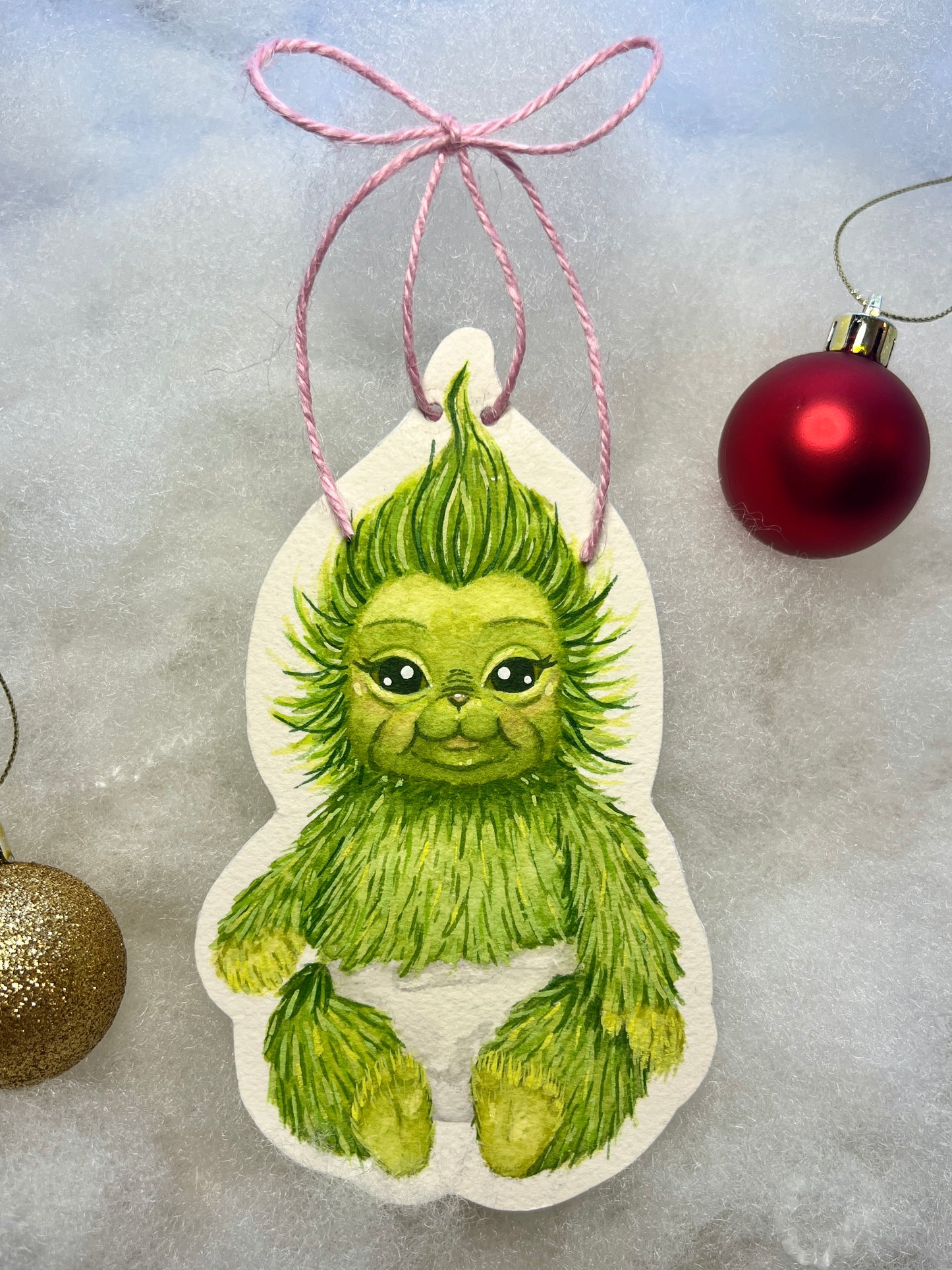 Baby G Handpainted Paper Cutout Christmas Ornament