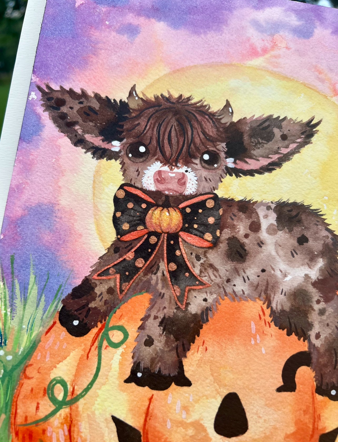 Halloweenie Moo Painting