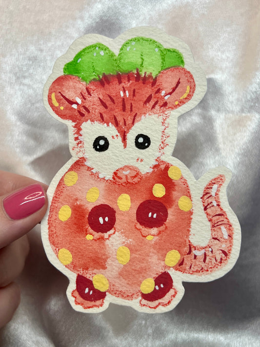 Baby Strawberry Possum Painting Cutout 2