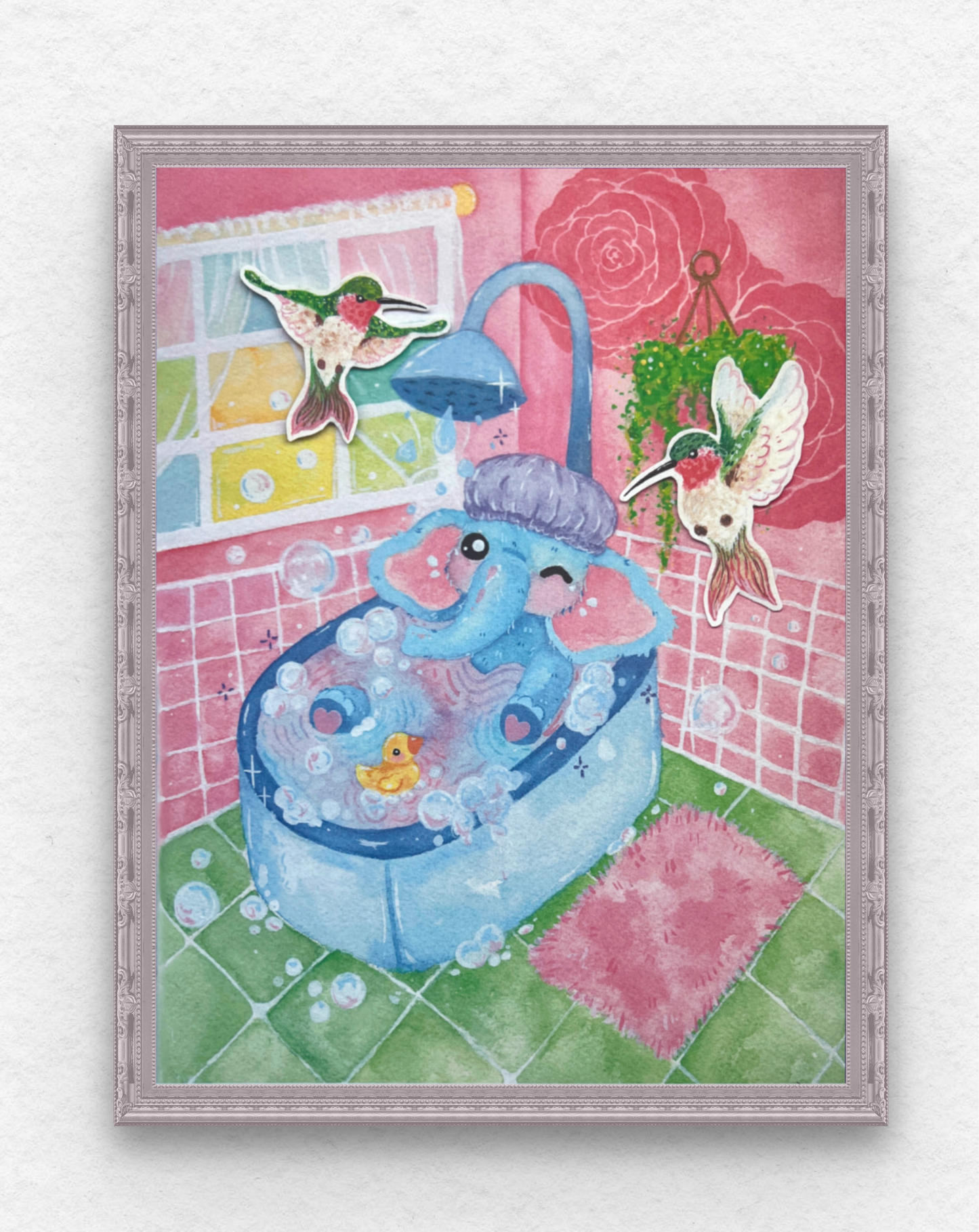 Elle Takes a BubbleBath Cotton Print