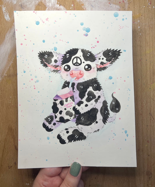 CoffeeMilk Cow Painting