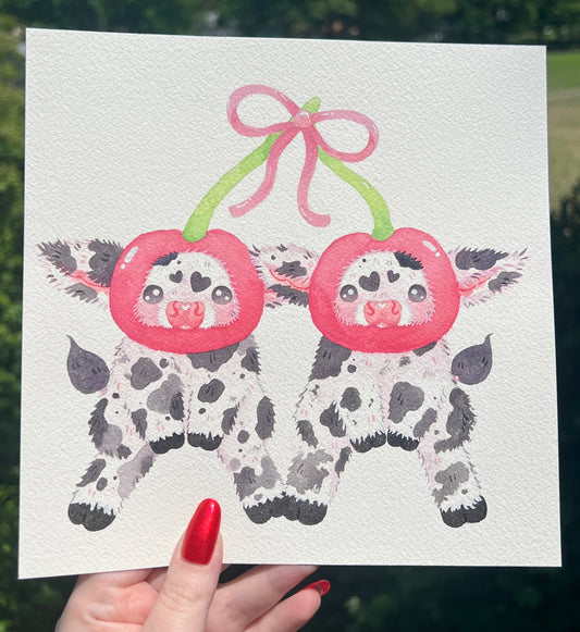 Cherry Cows Painting