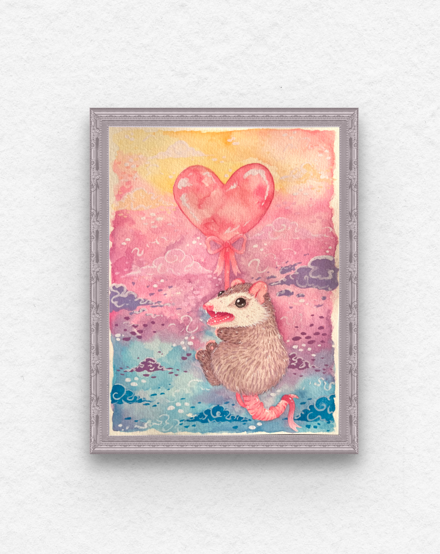 Valentine’s Balloon Possum Painting