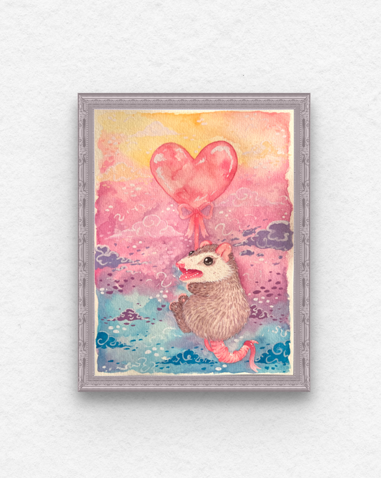 Valentine’s Balloon Possum Painting