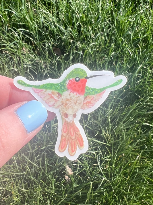 Hummingbird Clear Mini Sticker (R)
