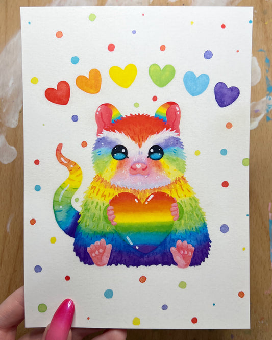 Rainbow Possum Print