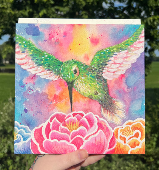 Bright Hummingbird Painting