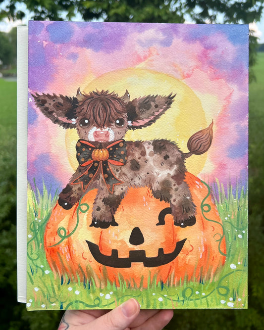 Halloweenie Moo Painting