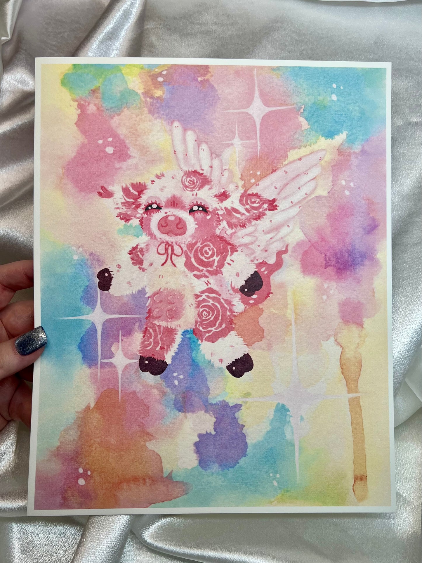 Rosey Angel Cow Cotton Print