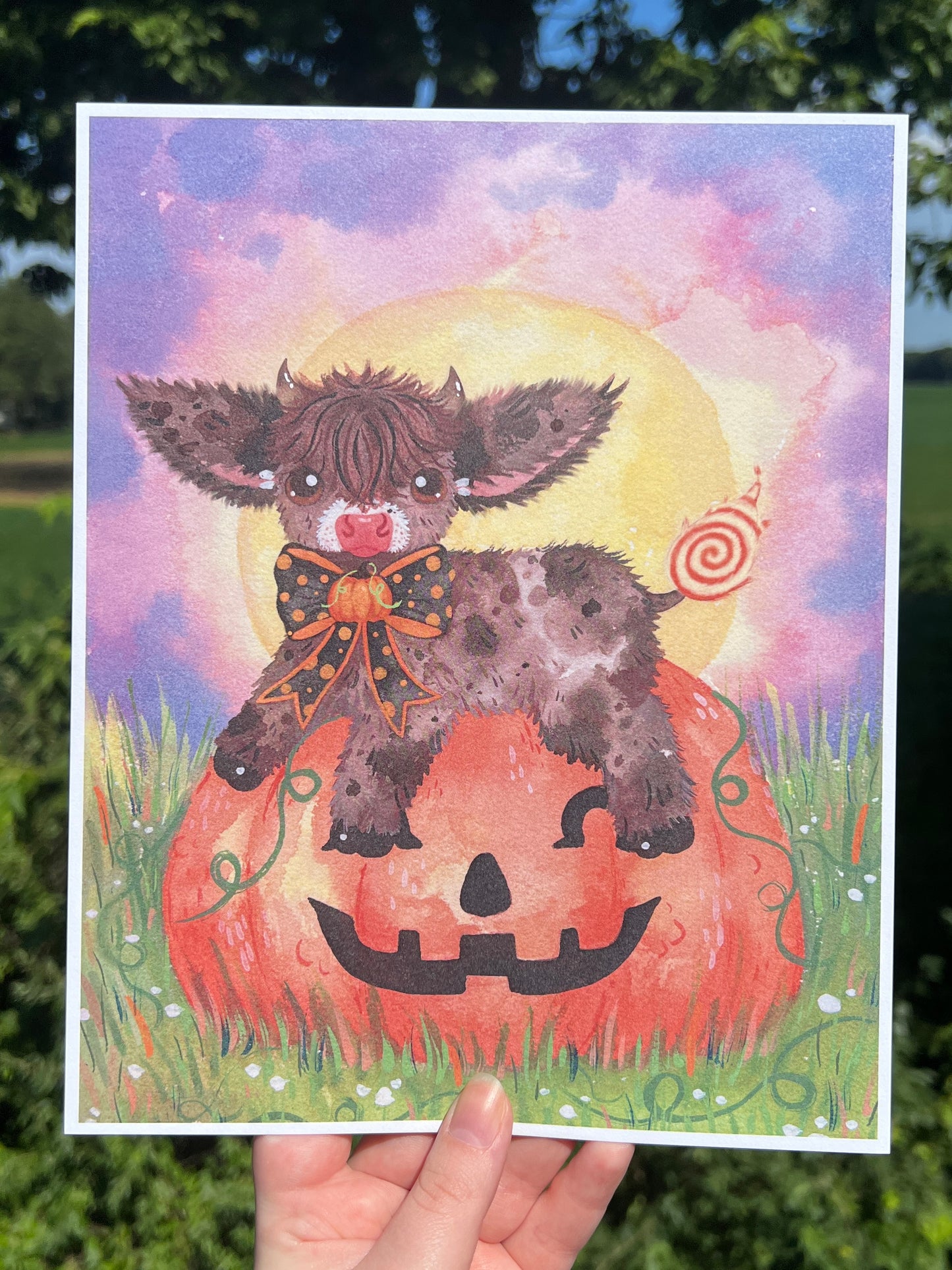 Halloween Moo Cotton Print