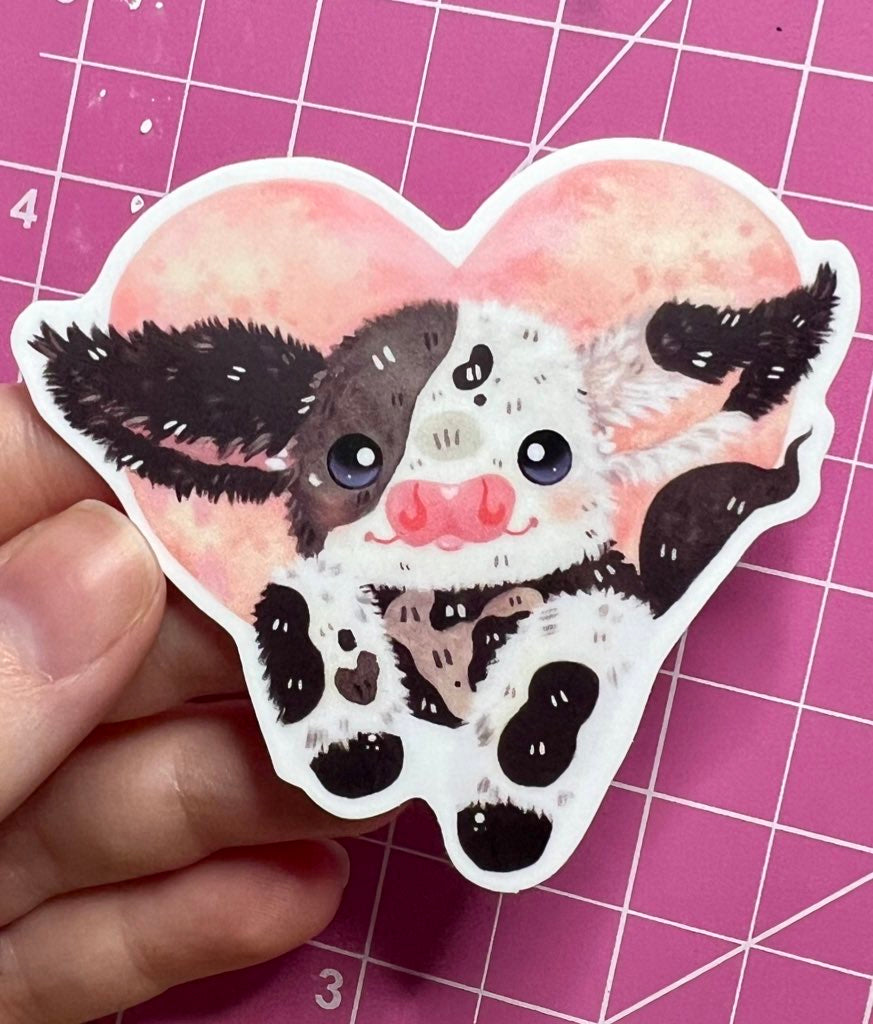 Pretty Cow Heart Sticker
