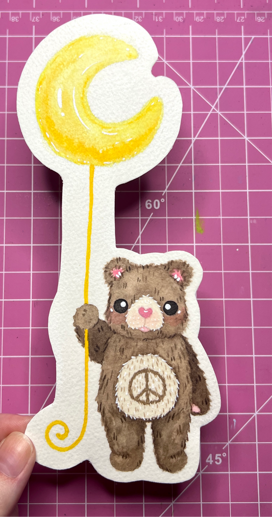 Bear and Balloon Cutout Painting