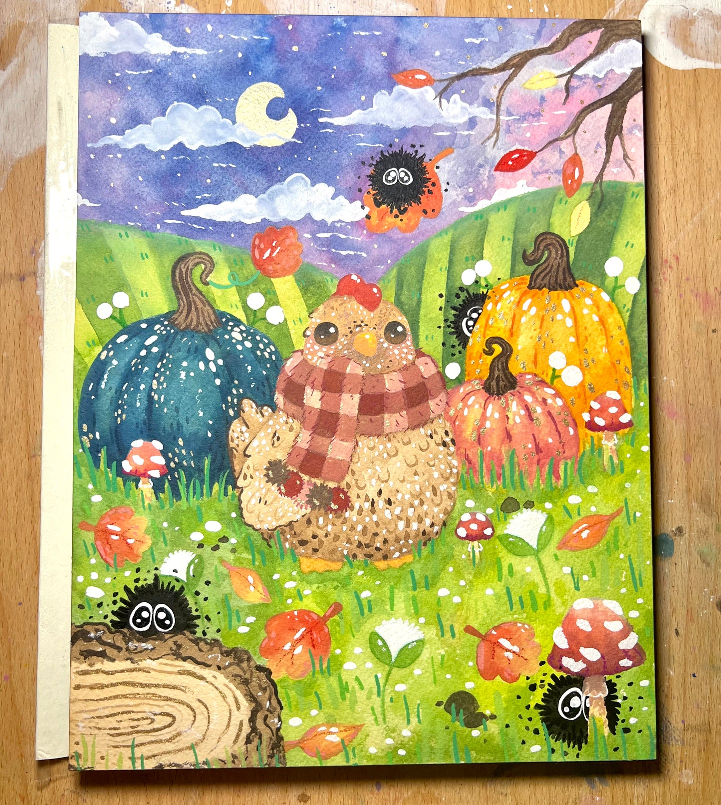 Cozy Chicken Fall Painting