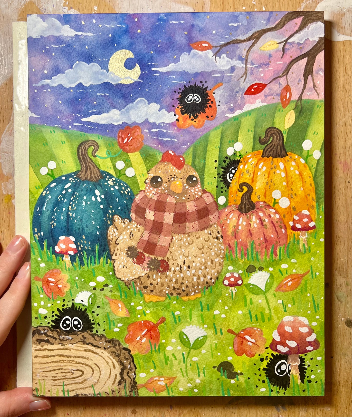 Cozy Chicken Fall Painting