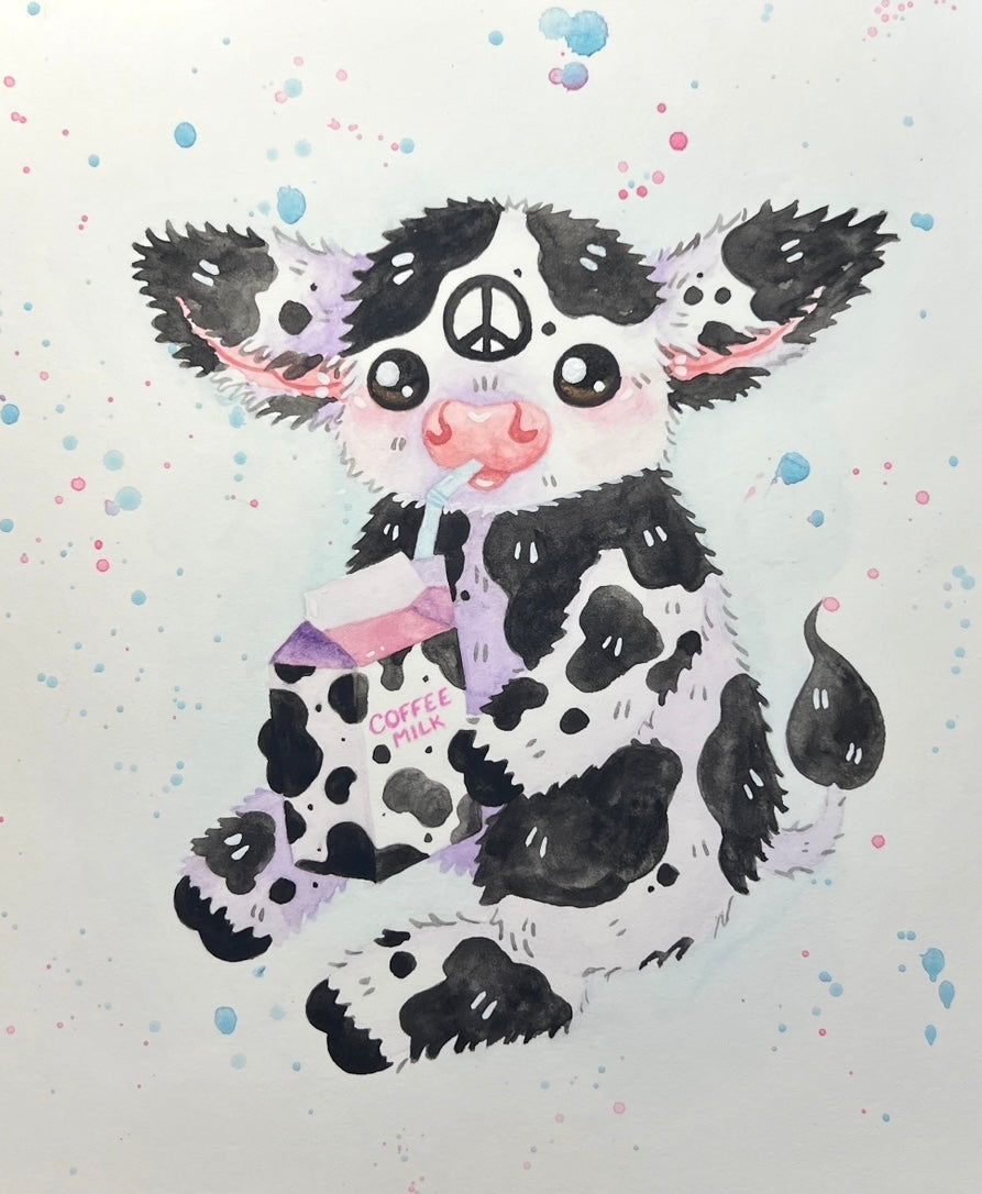 CoffeeMilk Cow Painting