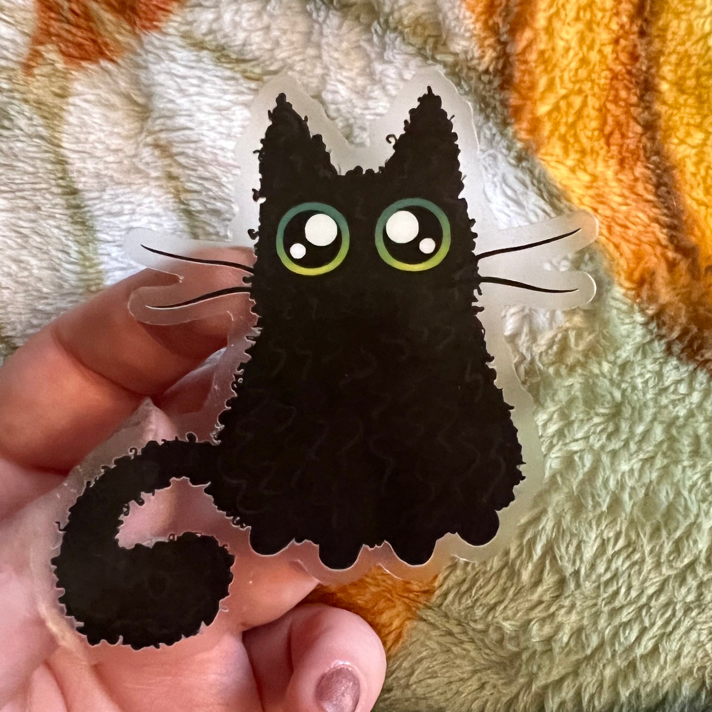 Clear Scraggly Kitty Sticker