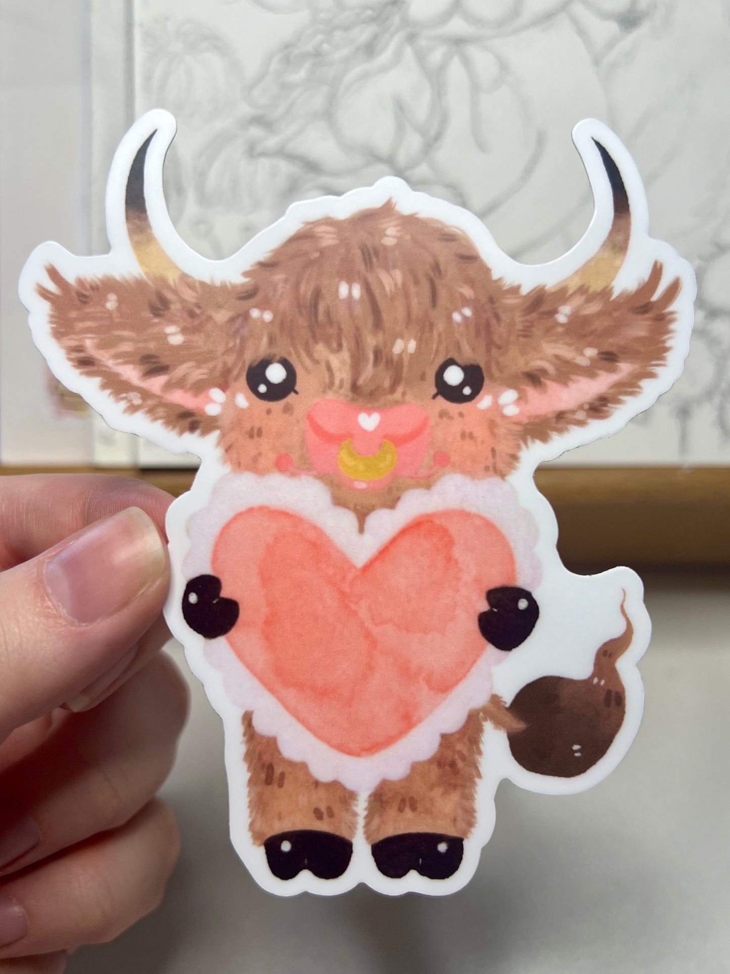 Sweet Highland Cow Sticker