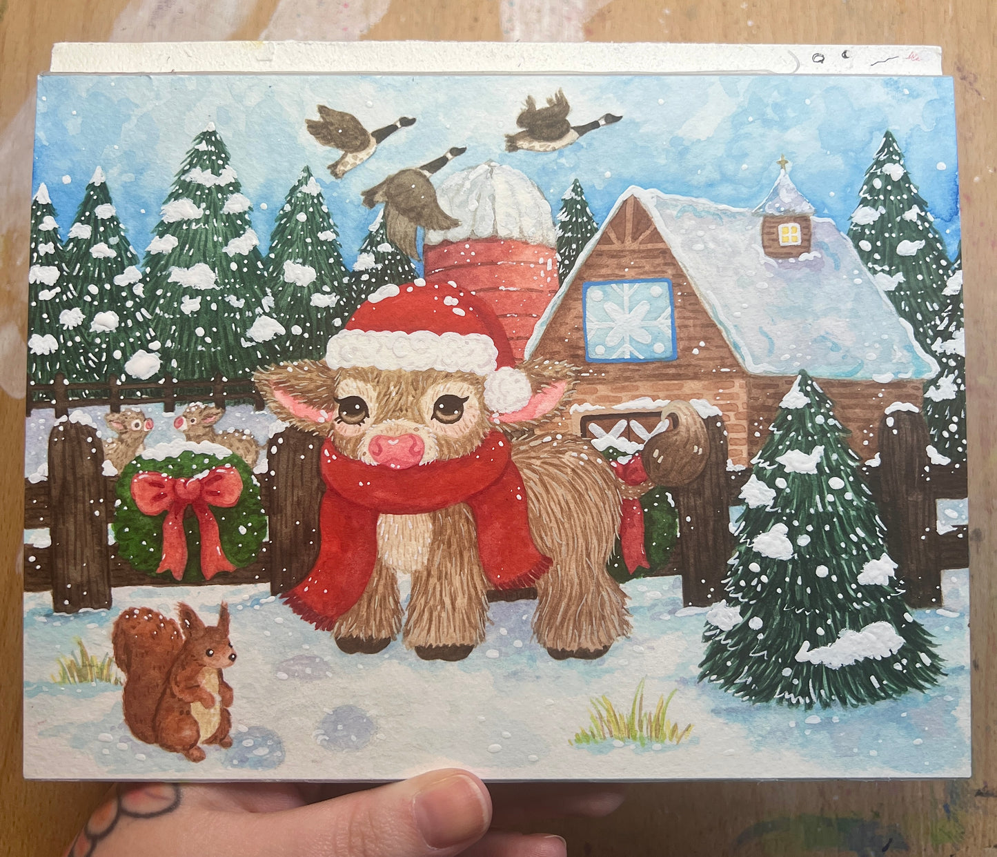 Winter Moo Painting