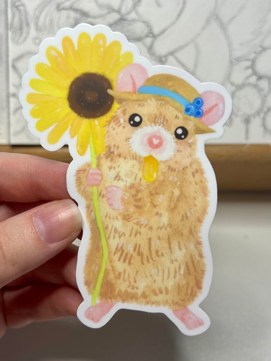 Floral Hamster Sticker