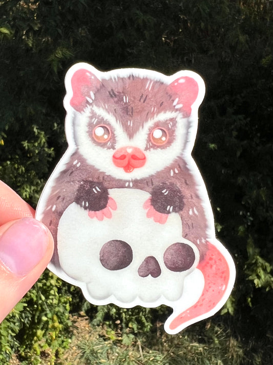 Possum and Skull Sticker