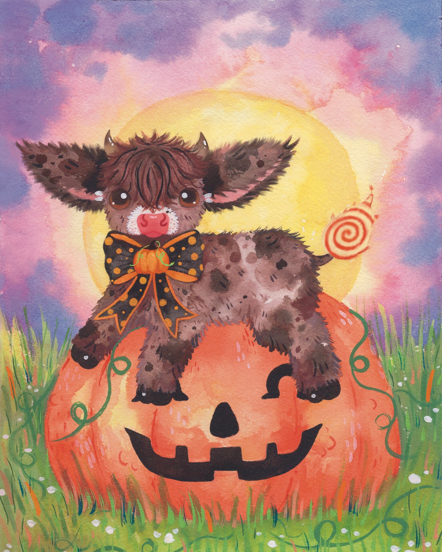 Halloween Moo Cotton Print