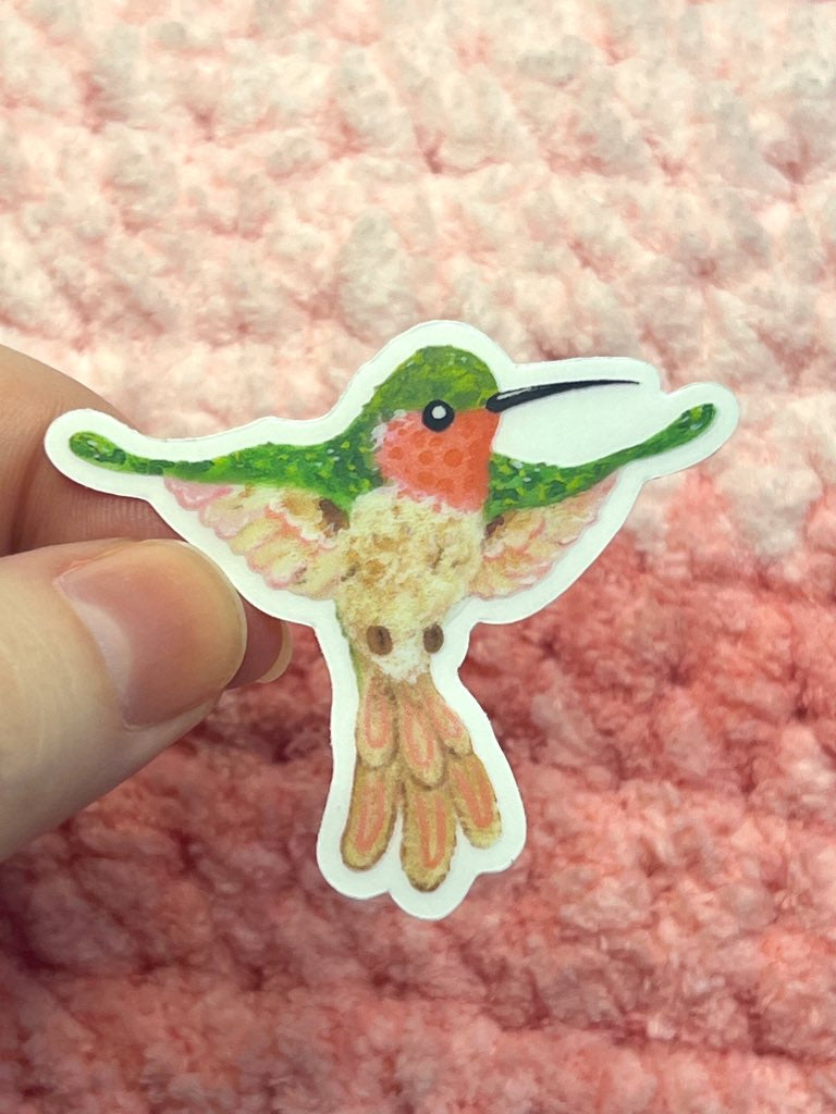 Hummingbird Clear Mini Sticker (R)