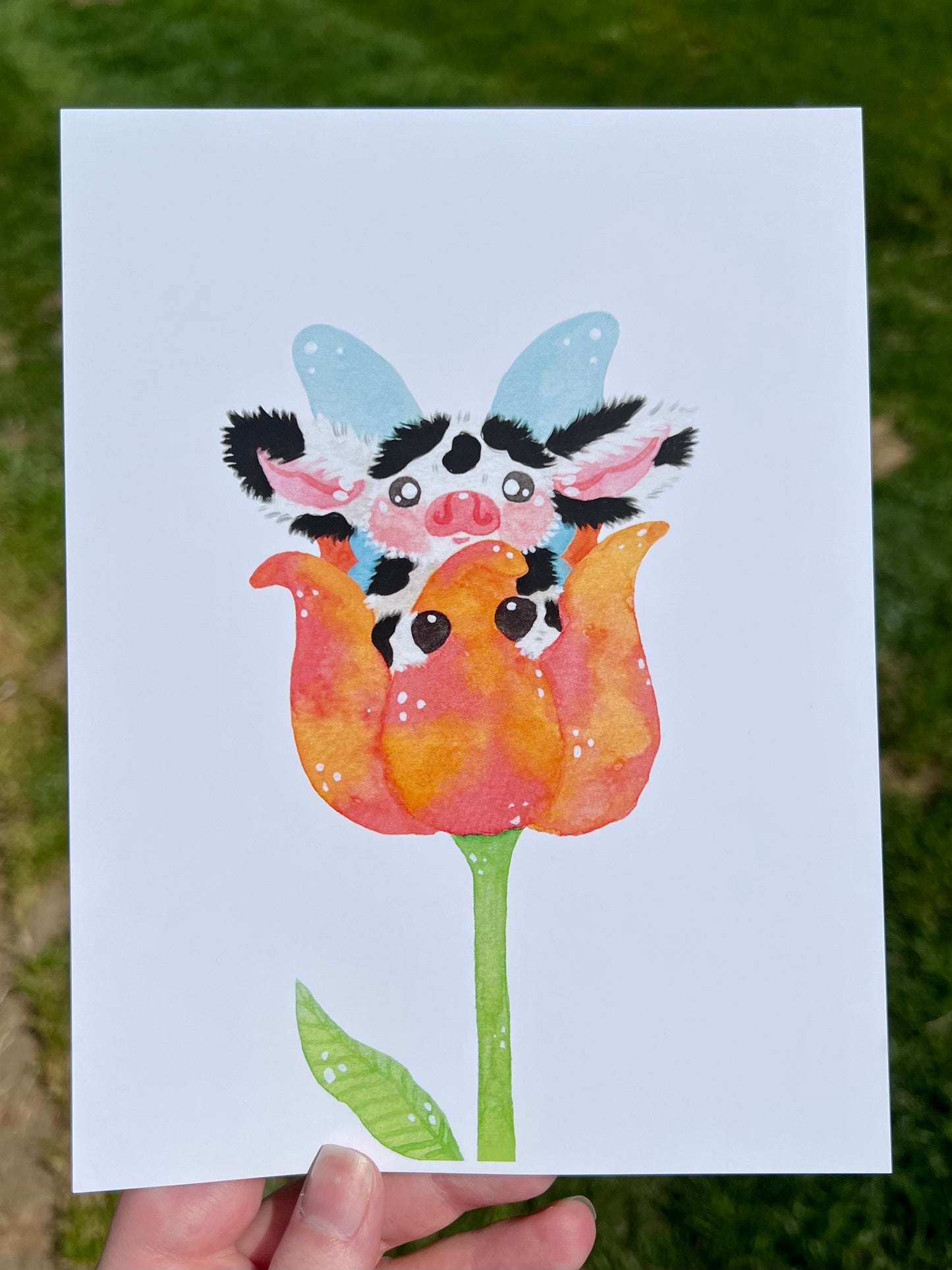 Butterfly Cow in a Flower Print