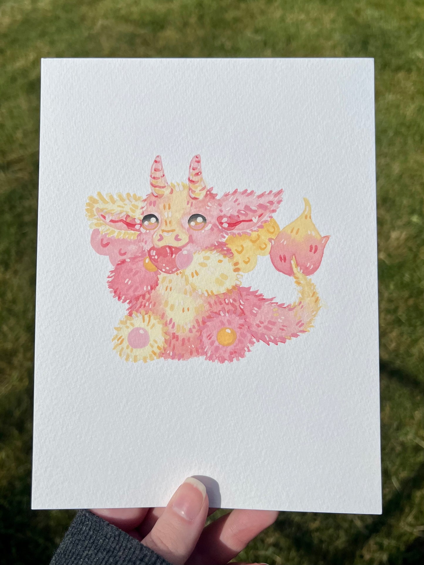 Peachy Dragon Painting