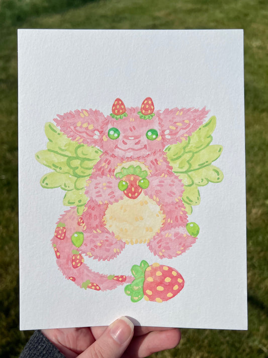 Strawberry Dragon Painting