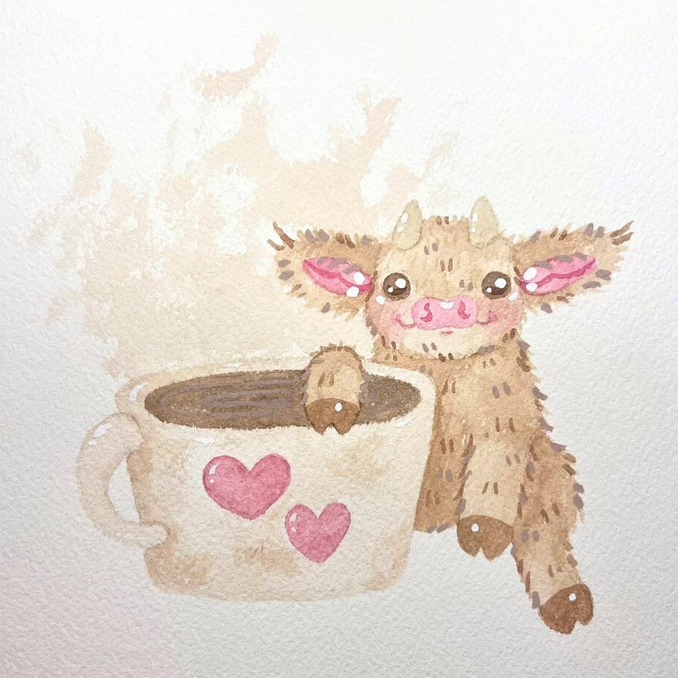 Lil Coffee Cow Painting